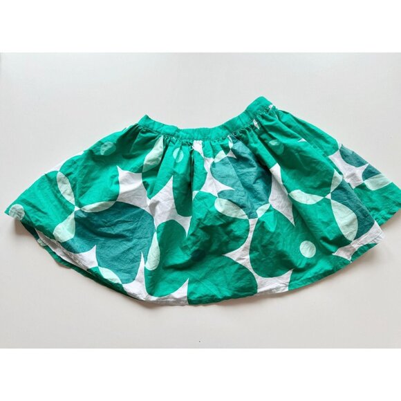 Girls' OKAIDI Green Floral Print 100% Cotton Poplin Full Circle Skirt, Size 8 - Picture 5 of 12